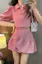 Light Pink Polo Crop Co-Ord Set
