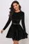 Black Solid Fit And Flare Mini Dress