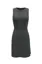 Grey Solid Round Neck Mini Dress