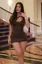 Brown Cut Out One Shoulder Dress
