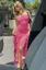 Rose Ruffled Tube Neck Midi Dress