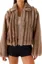 Brown Zip Collar Fur Jacket