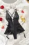 Black Lace Plunge Neck Babydoll