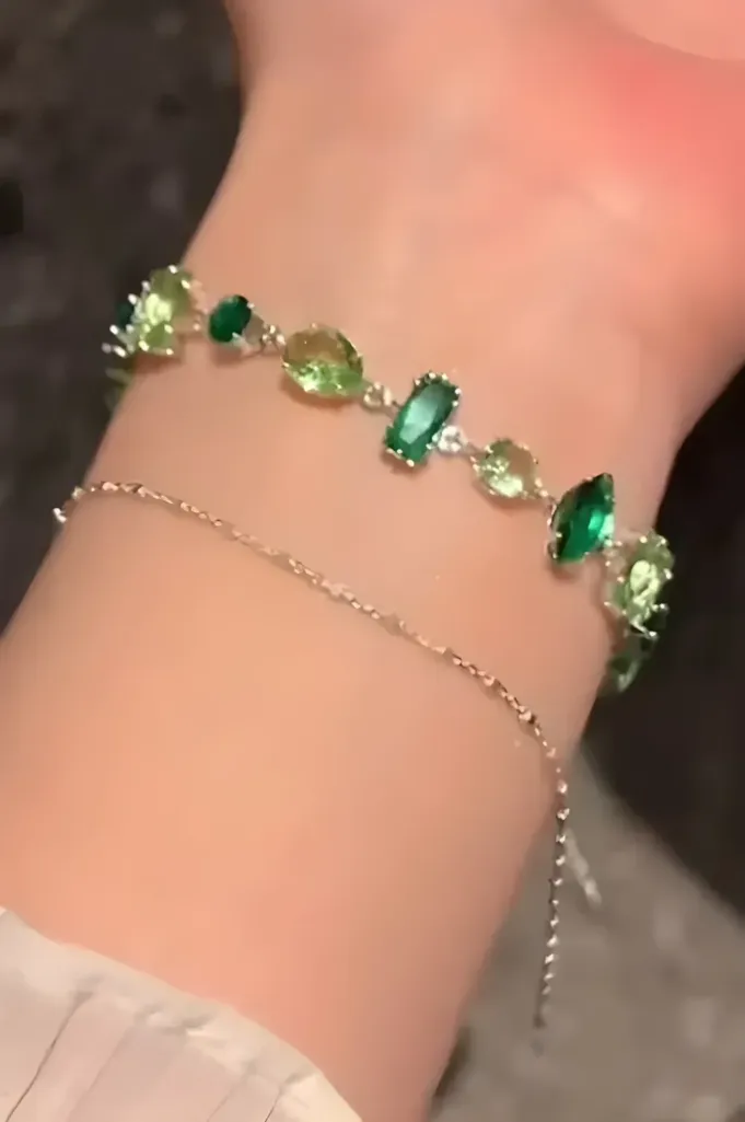 Emerald Green Charm Bracelet - Image 1