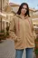 Khaki Oversized Fleece Hooded Jacket