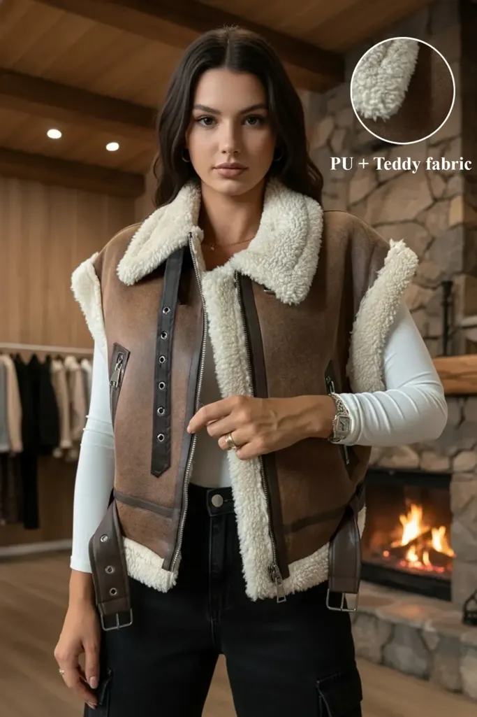 Brown Fleece Lined Jacket - Image 1