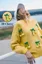 Yellow Crew Neck Pom-Pom Sweater
