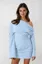 Light Blue Solid One Shoulder Mini Dress