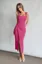 Pink Square Neck Midi Dress