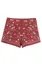 Red Embroidered Infusion Shorts
