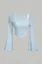 Light Blue Flared Sleeves Top