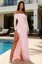 Light Pink Ruffled Slit Maxi Dress