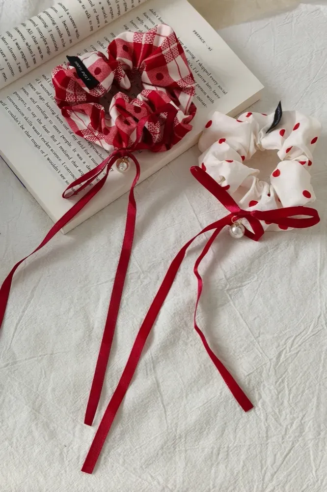 Red Set Of 2 Hair Ties - Image 1