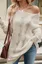 Cream Ripped One-Shoulder Sweater