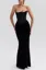 Black Solid Mermaid Maxi Dress