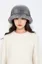 Grey Solid Faux Fur Beanie