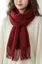 Red Solid Fringed Scarf