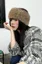 Beige Solid Fur Hair Band