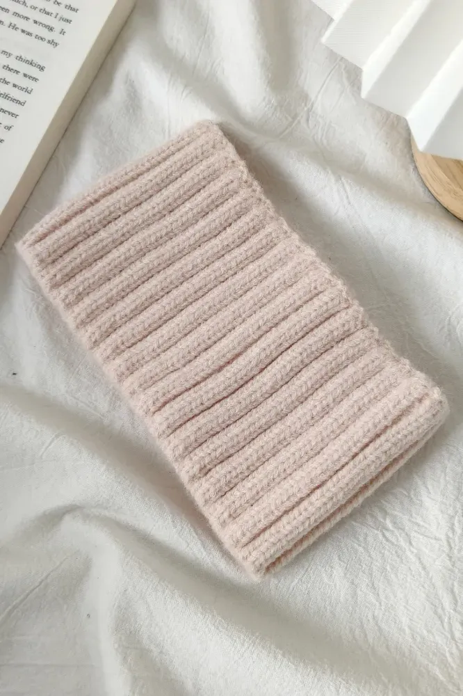 Beige Solid Textured Hair Band - Image 1