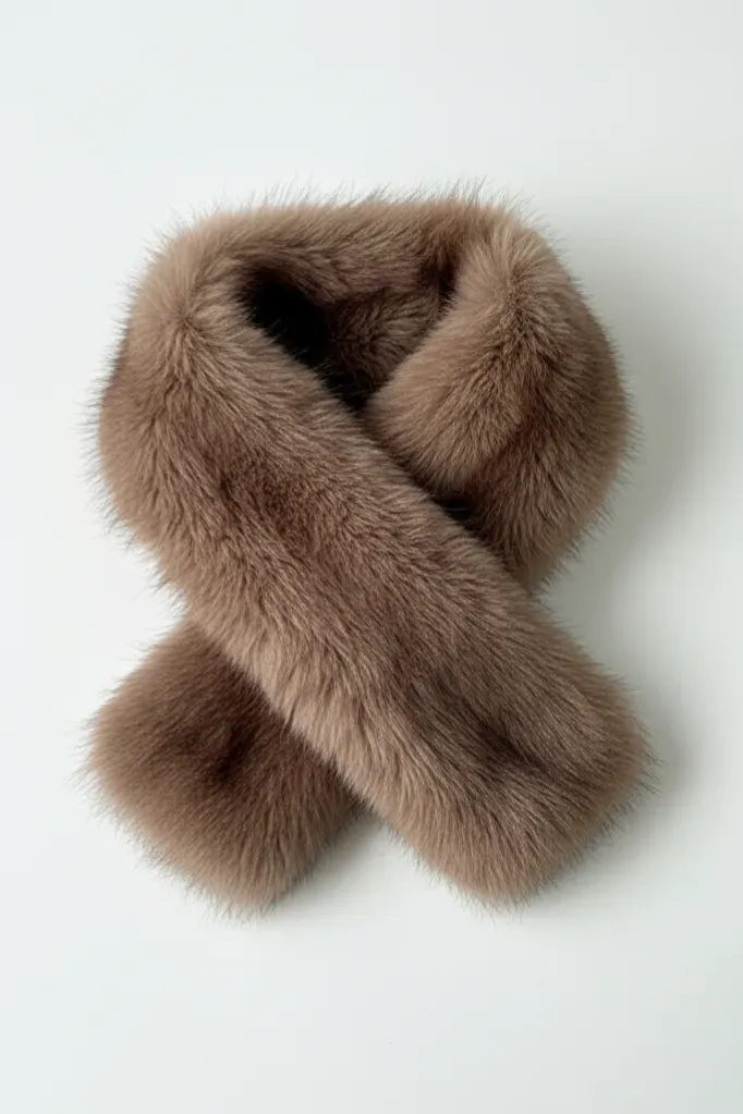 Brown Faux Fur Scarf - Image 1