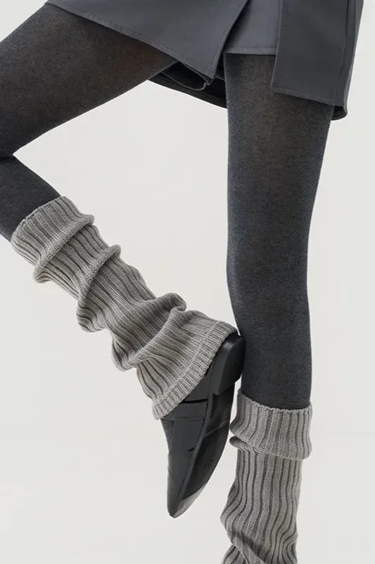 【新品・未開封】tweed leg warmer / light gray Grey Textured Leg Warmers - NEWME