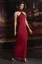 Maroon Solid High Neck Maxi Dress