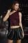 Maroon Sequined One Shoulder Top