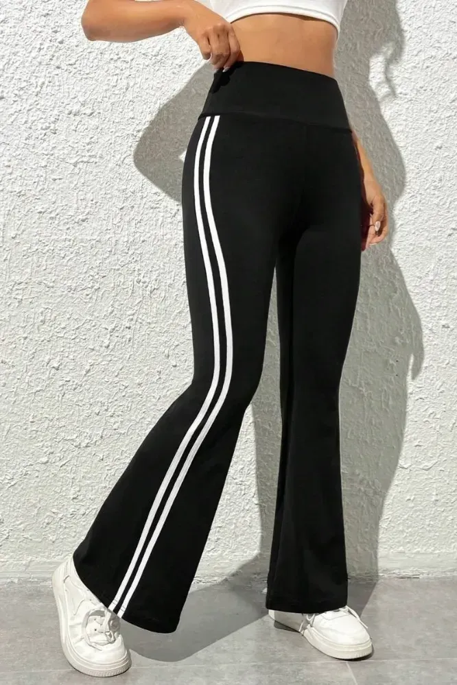 Black High-Rise Bootcut Pants - Image 1