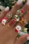 Golden Christmas Set Of 7 Rings