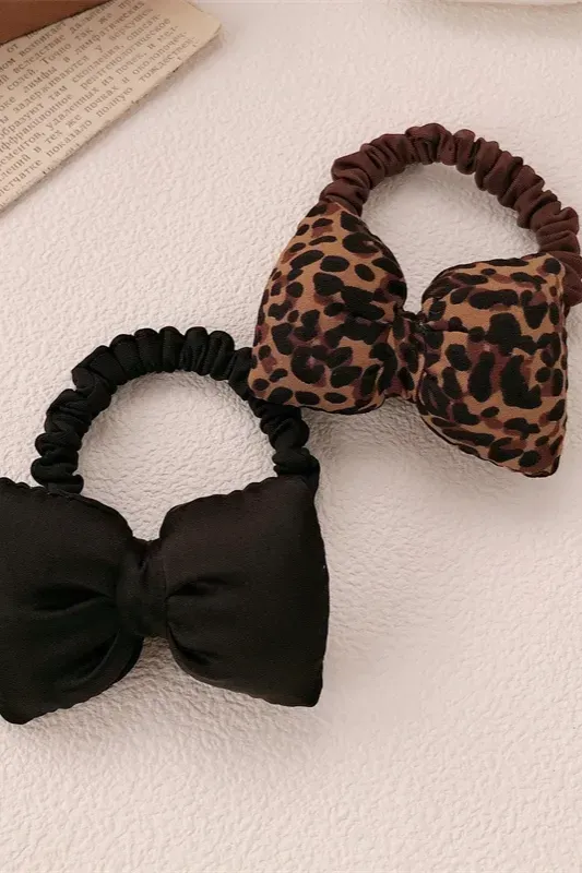 Black Bow Set Of 2 Hair Tie - Image 1