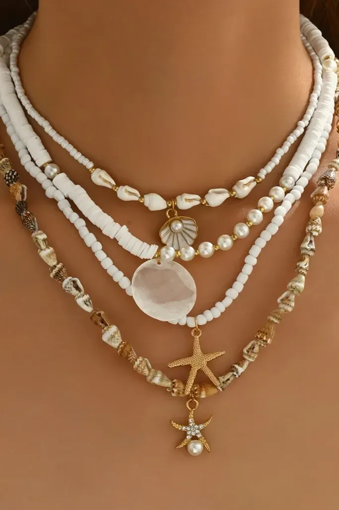 White Pearl Set Of 4 Necklace - Image 1