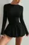 Black Solid Balloon Mini Dress