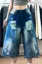 Blue Ripped Mid Rise Bermuda Shorts