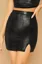Black Snake Print PU Slit Mini Skirt