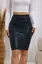 Black Snake Print PU Pencil Skirt
