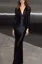 Black Plunge Neck Maxi Dress