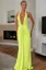Neon Green Halter Ruched Maxi Dress