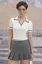 White Solid Polo Neck Top