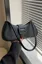 Black Solid Buckle Shoulder Bag