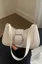 White Solid Buckle Shoulder Bag