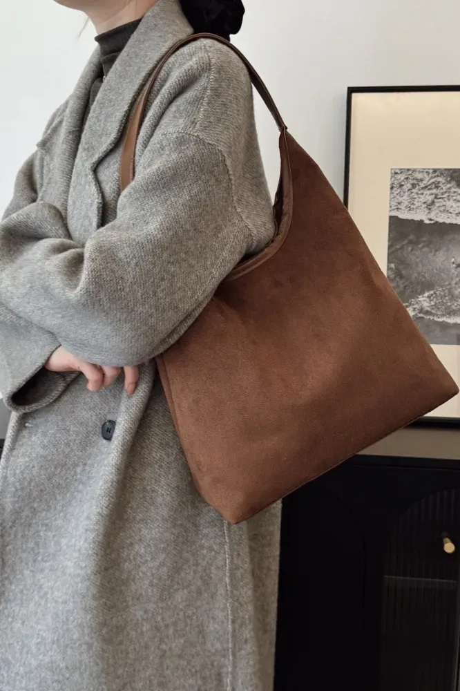 Brown Solid Pu Hobo Bag - Image 1