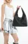 Black Textured Hobo Bag