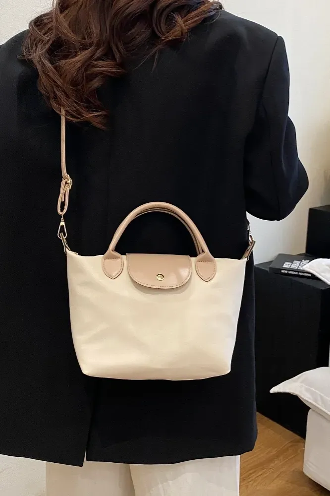 Cream Flap Crossbody Hand Bag - Image 1