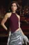Burgundy Solid Halter Neck Top
