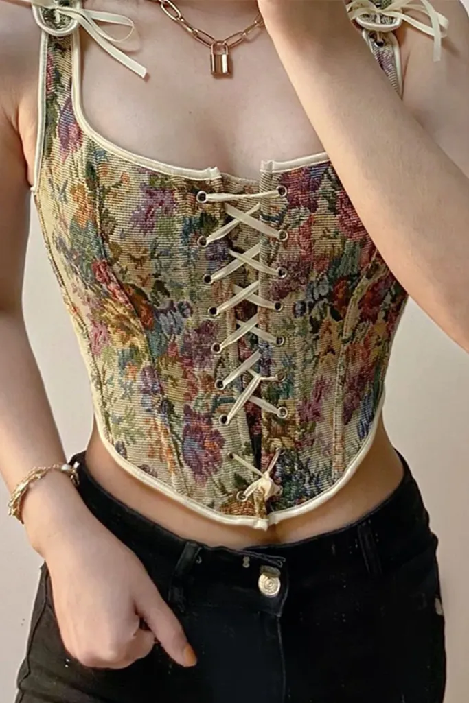 Criss Cross Corset Top - Image 1