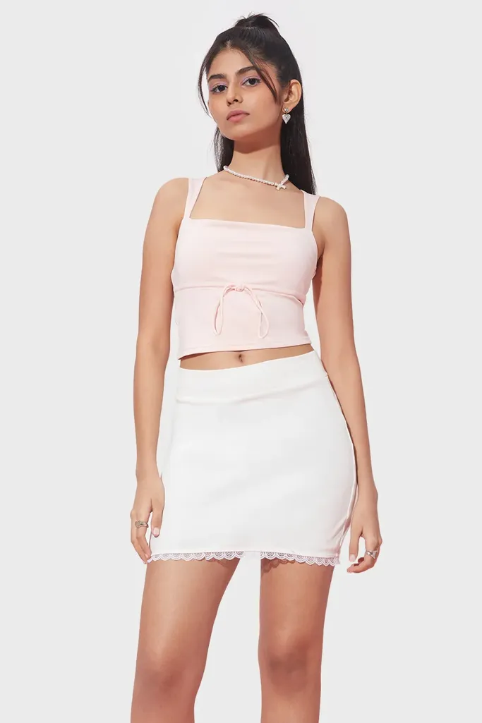 Light Pink Solid Crop Top - Image 1