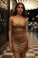 Light Brown Leopard Print Mini Dress