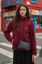 Maroon High Neck Zipper Jacket