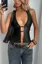 Black Studded Halter Crop Top
