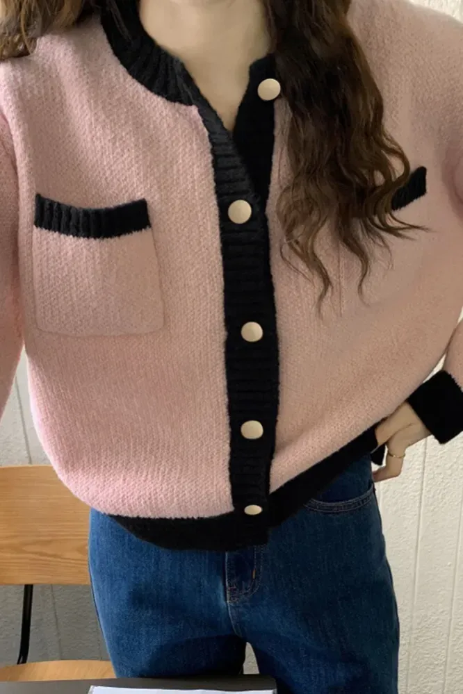 Light Pink Button Down Cardigan - Image 1